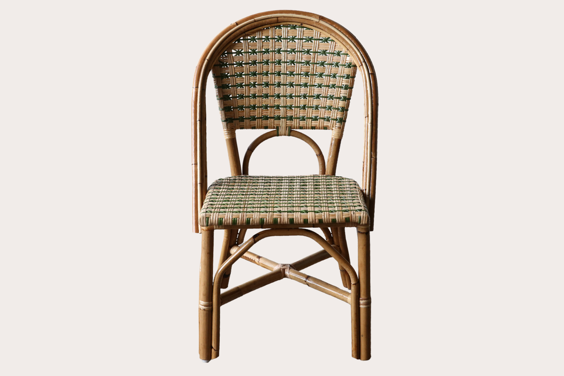 Saline Side Chair. Natural with Green