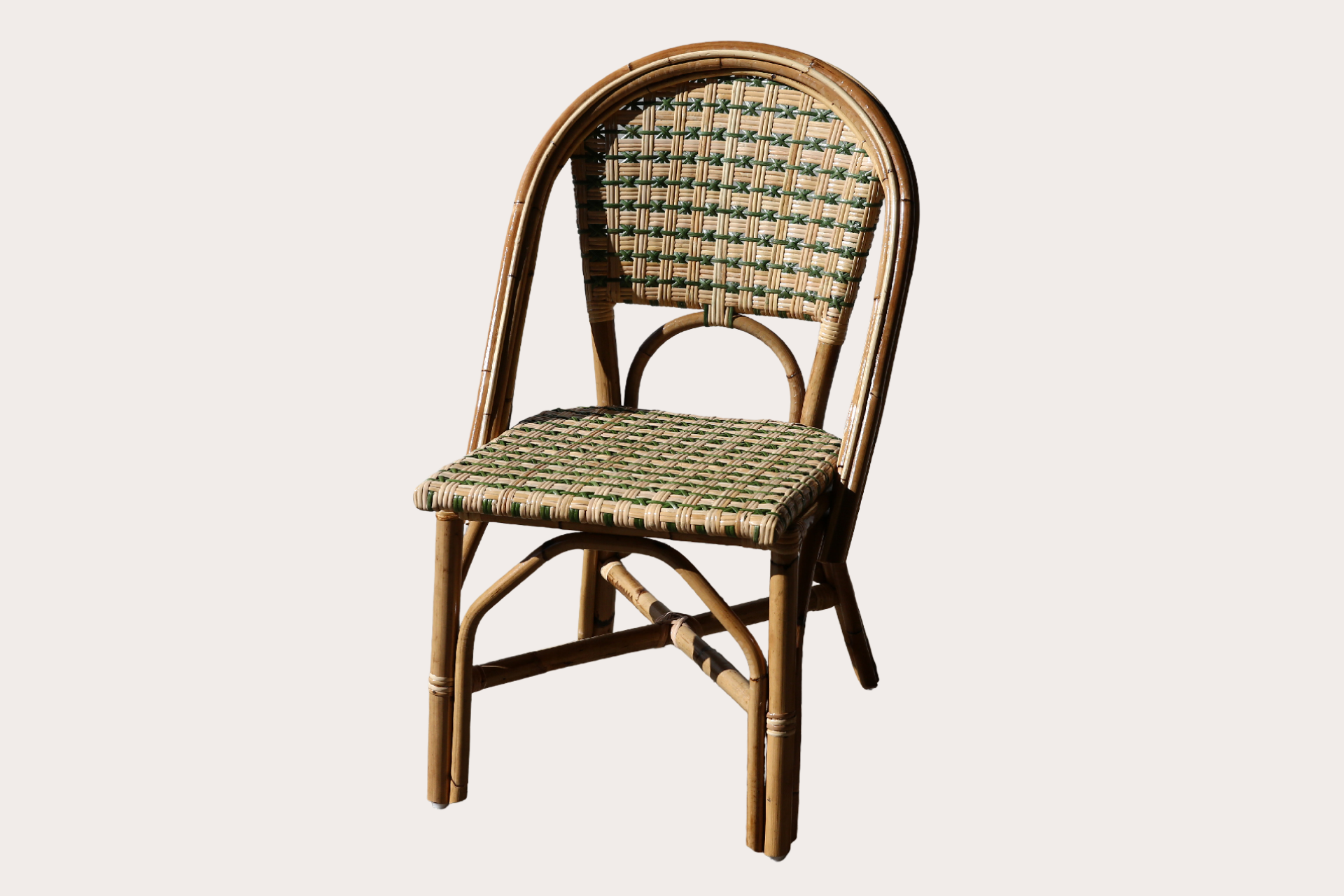 Saline Side Chair. Natural with Green