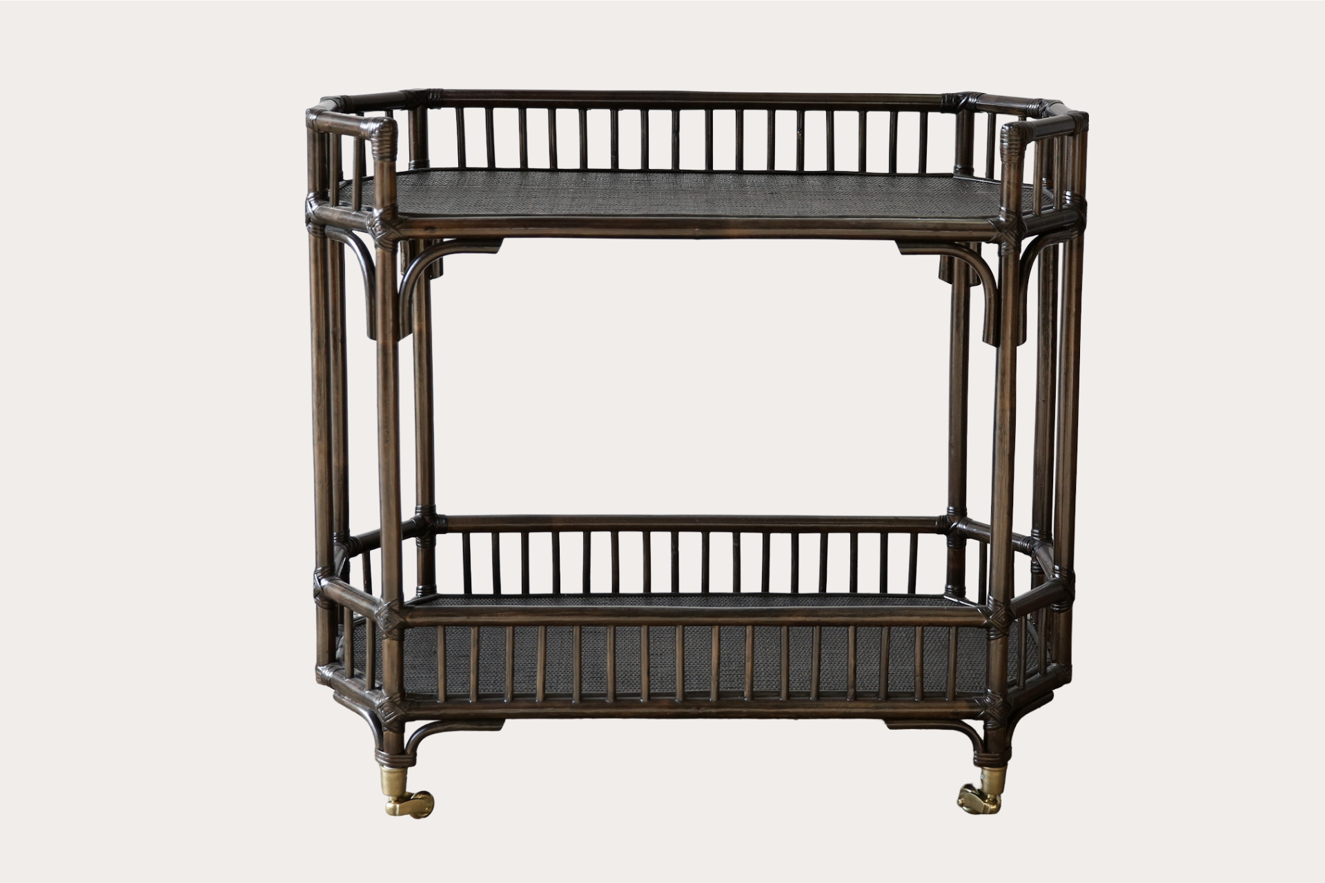 Singapore Sling Rattan Bar Cart. Tobacco