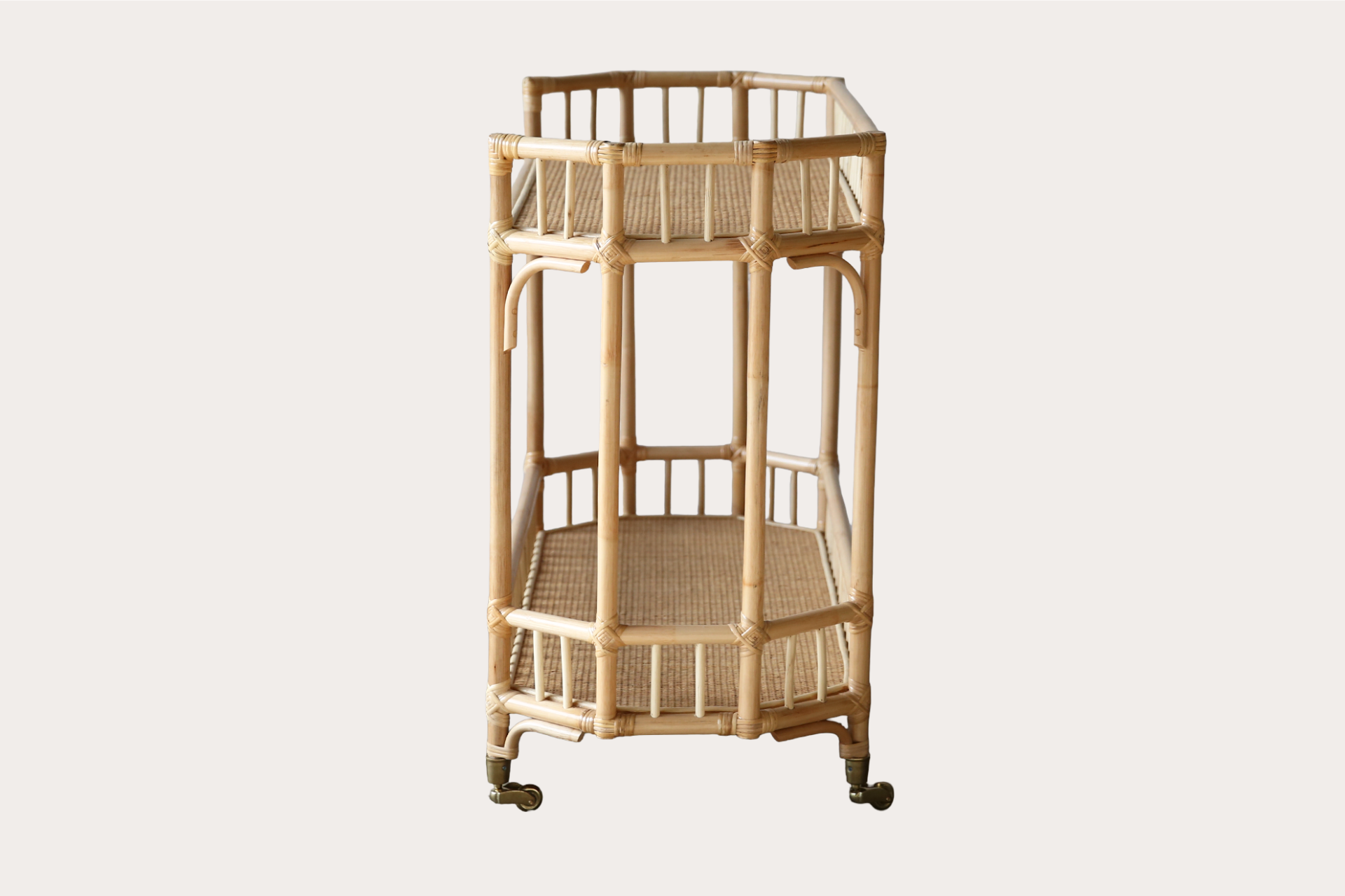 Singapore Sling Rattan Bar Cart. Natural
