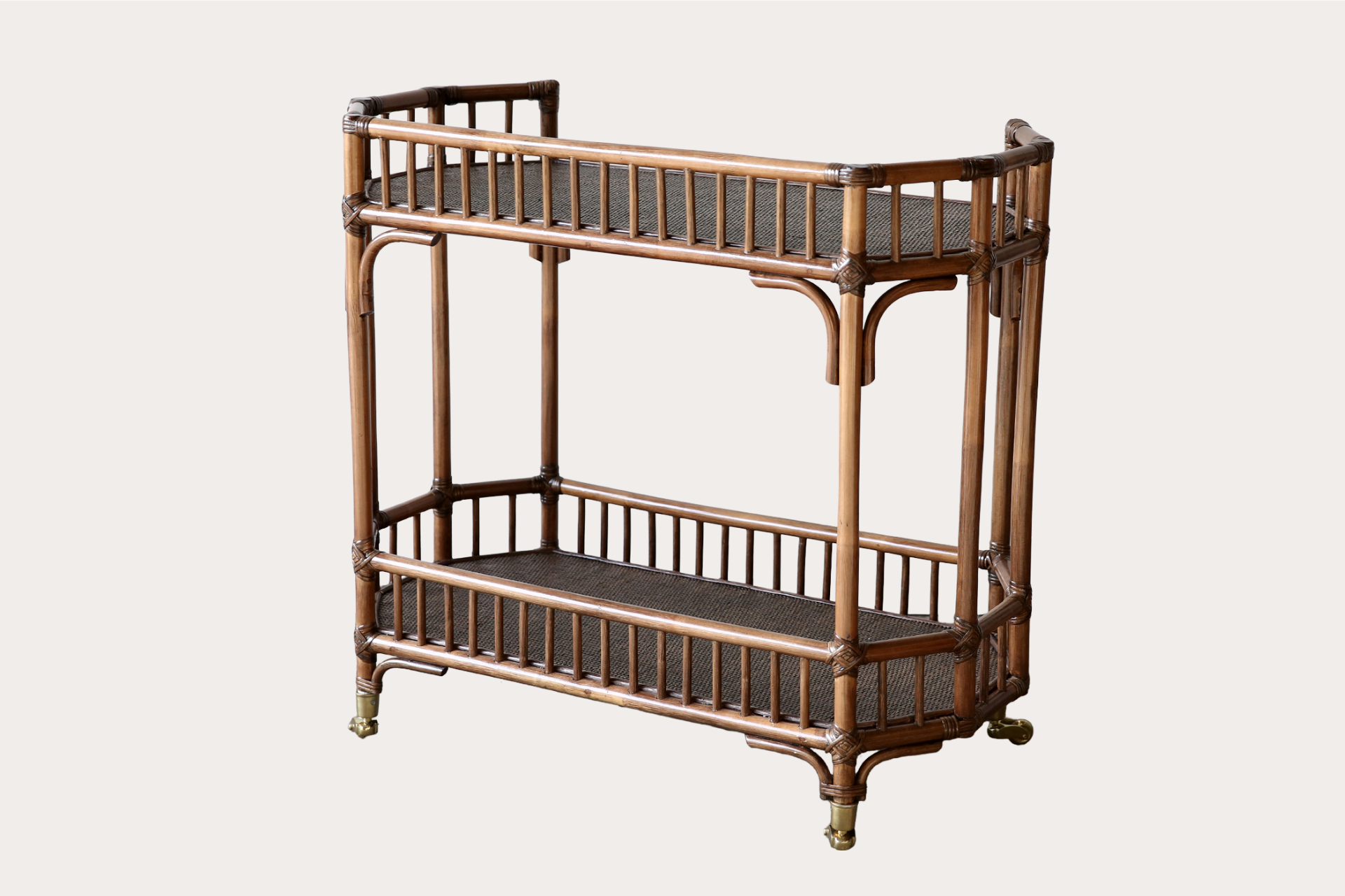 Singapore Sling Rattan Bar Cart. Brown Wash