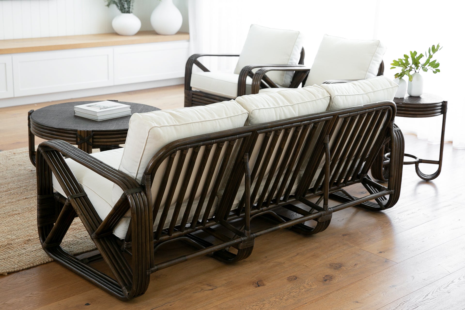 Style 473 Rattan 3 Seater. Tobacco