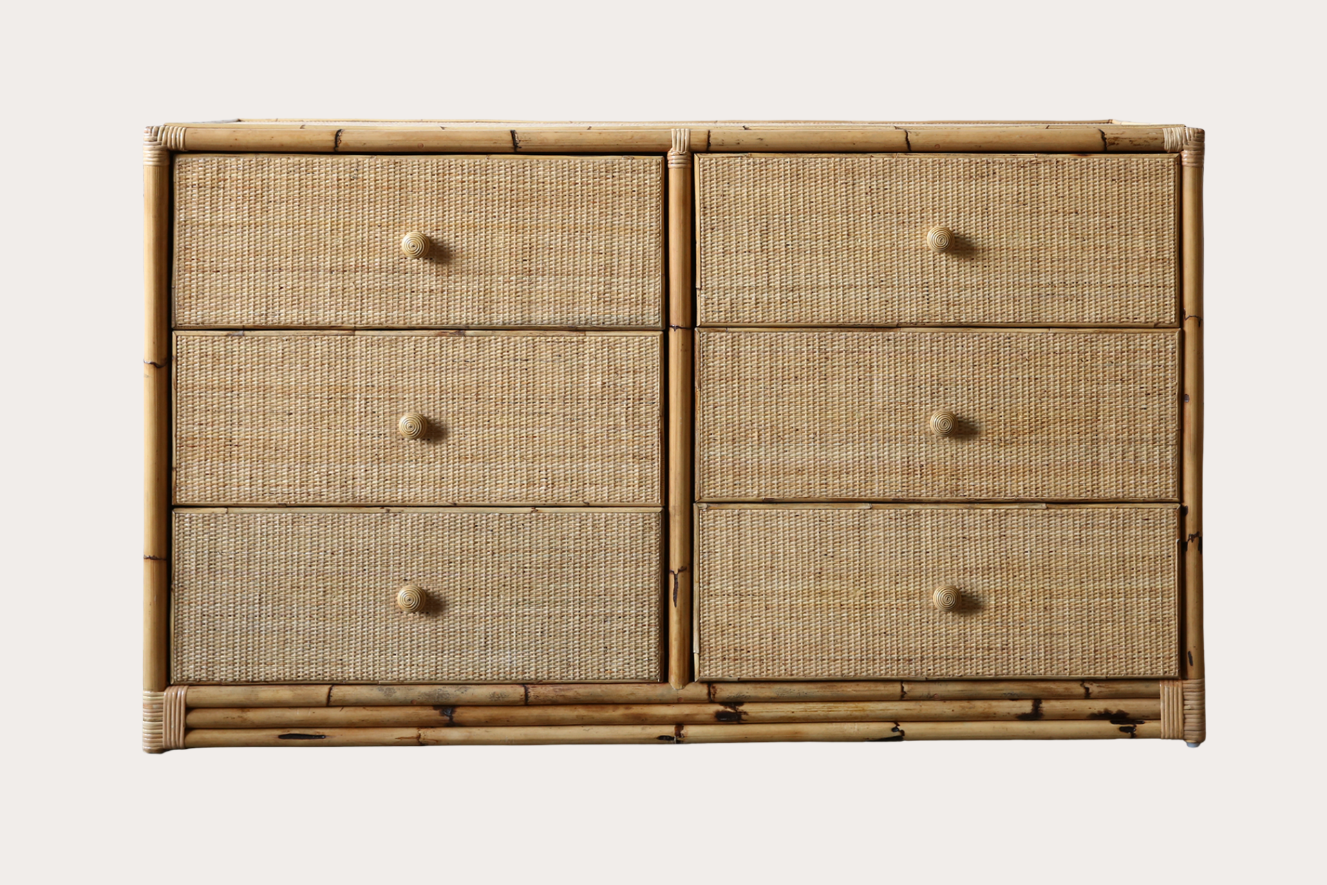 TL92 Woven Rattan Dresser | Timber 6 Drawer