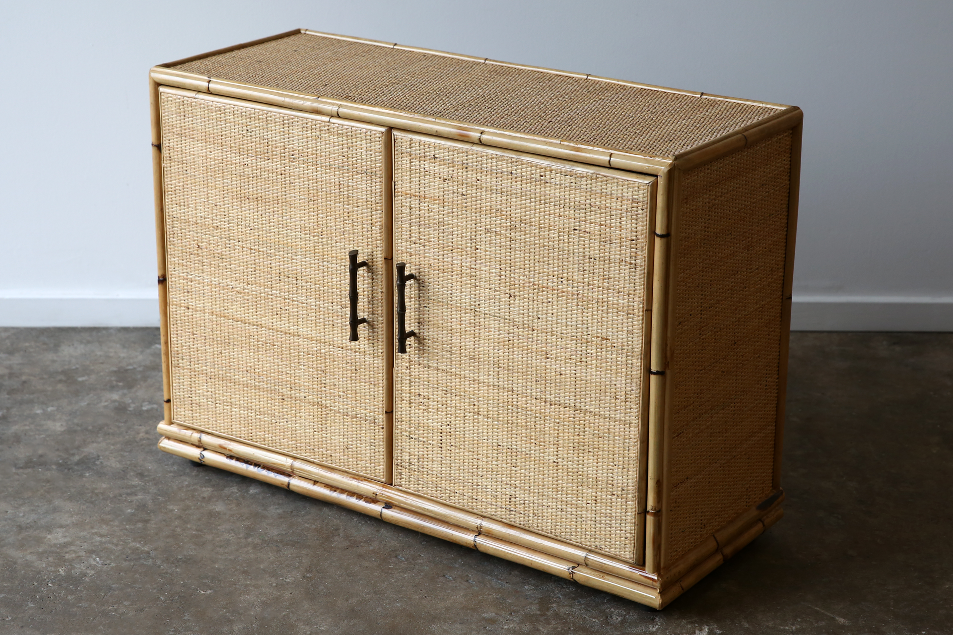 TL88 Woven Rattan Unit | Timber 2 door Console