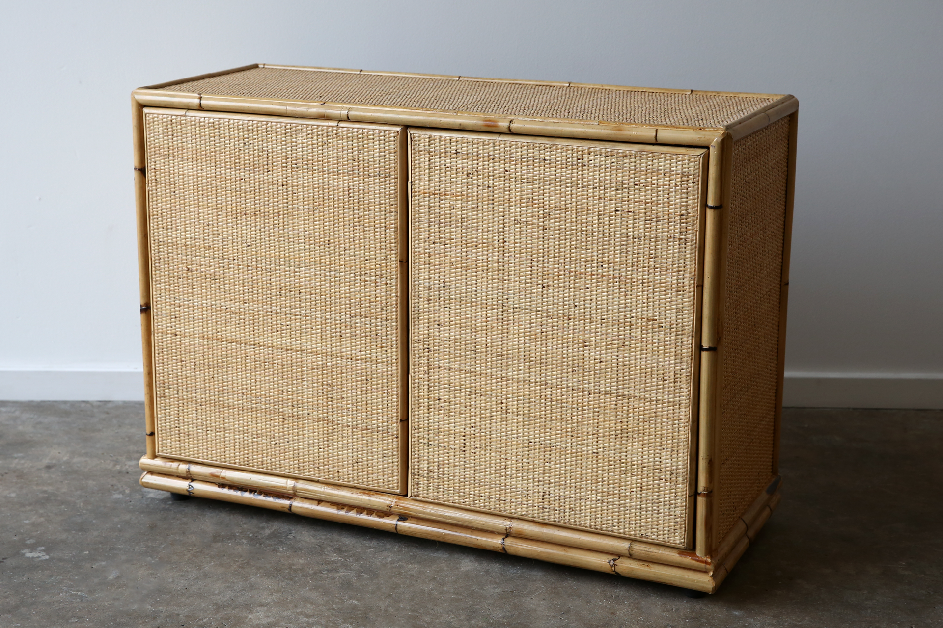 TL88 Woven Rattan Unit | Timber 2 door Console