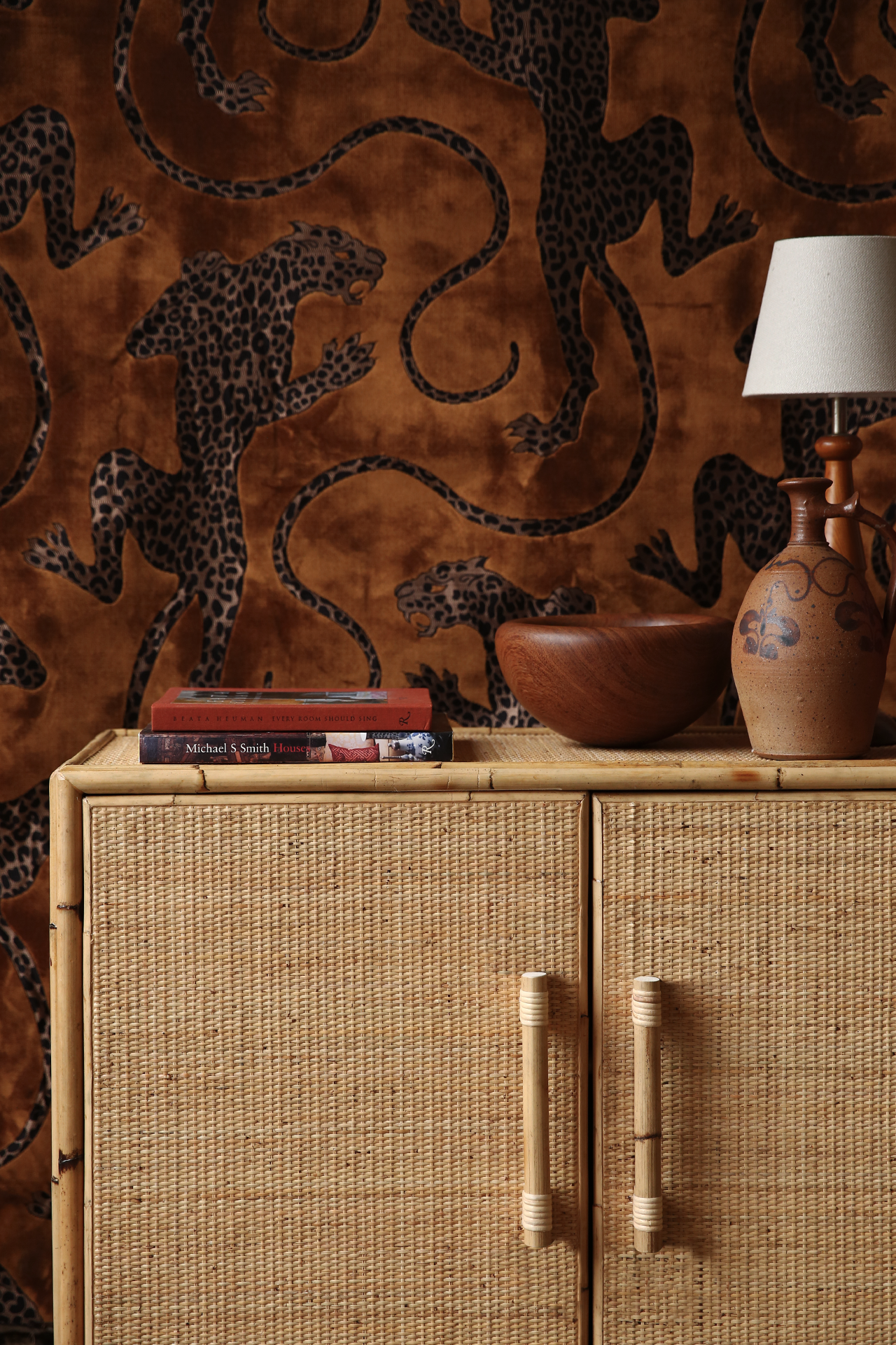 TL88 Woven Rattan Unit | Timber 2 door Console