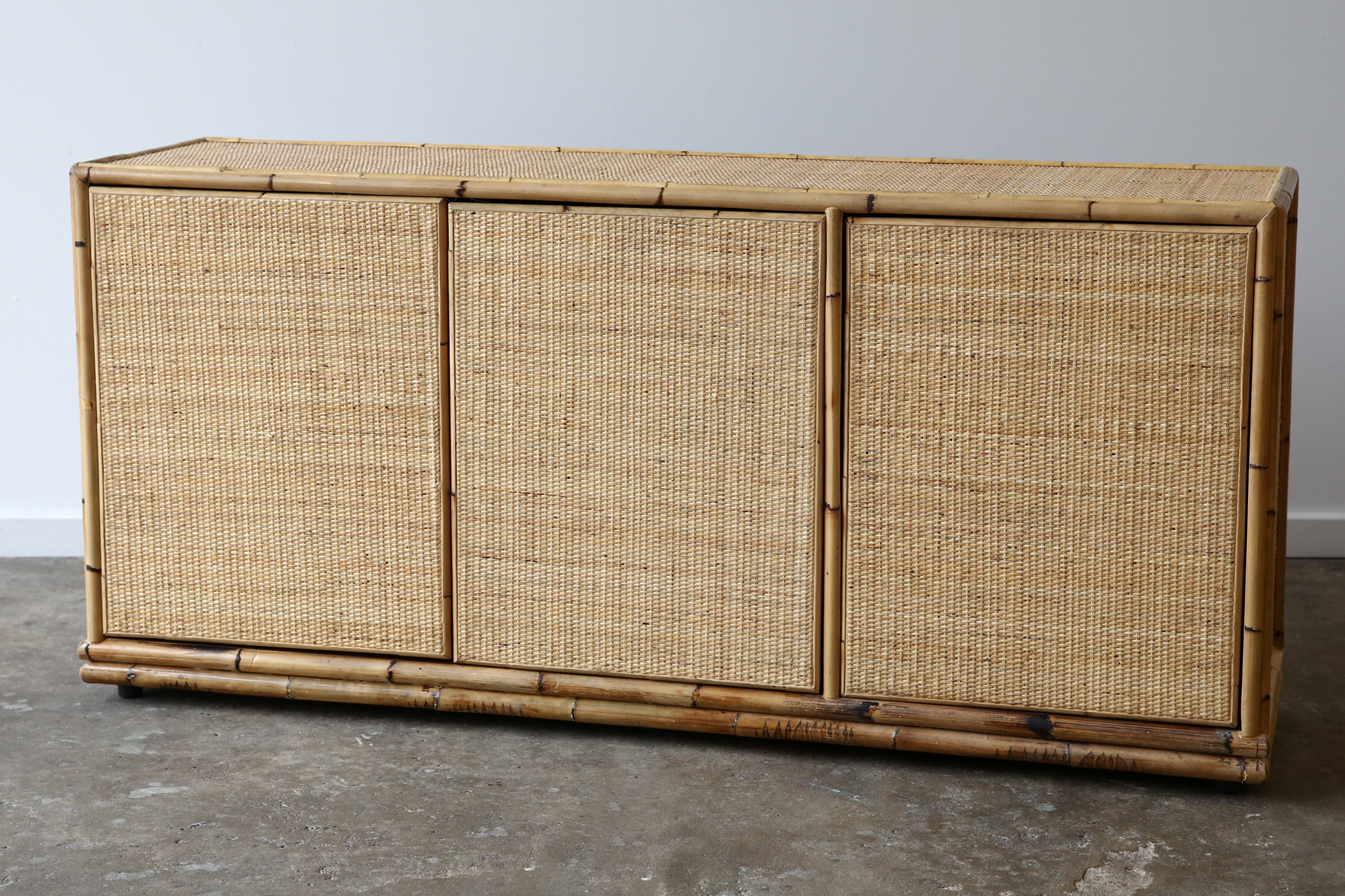 TL83 Woven Rattan Unit | Timber 3 door Console