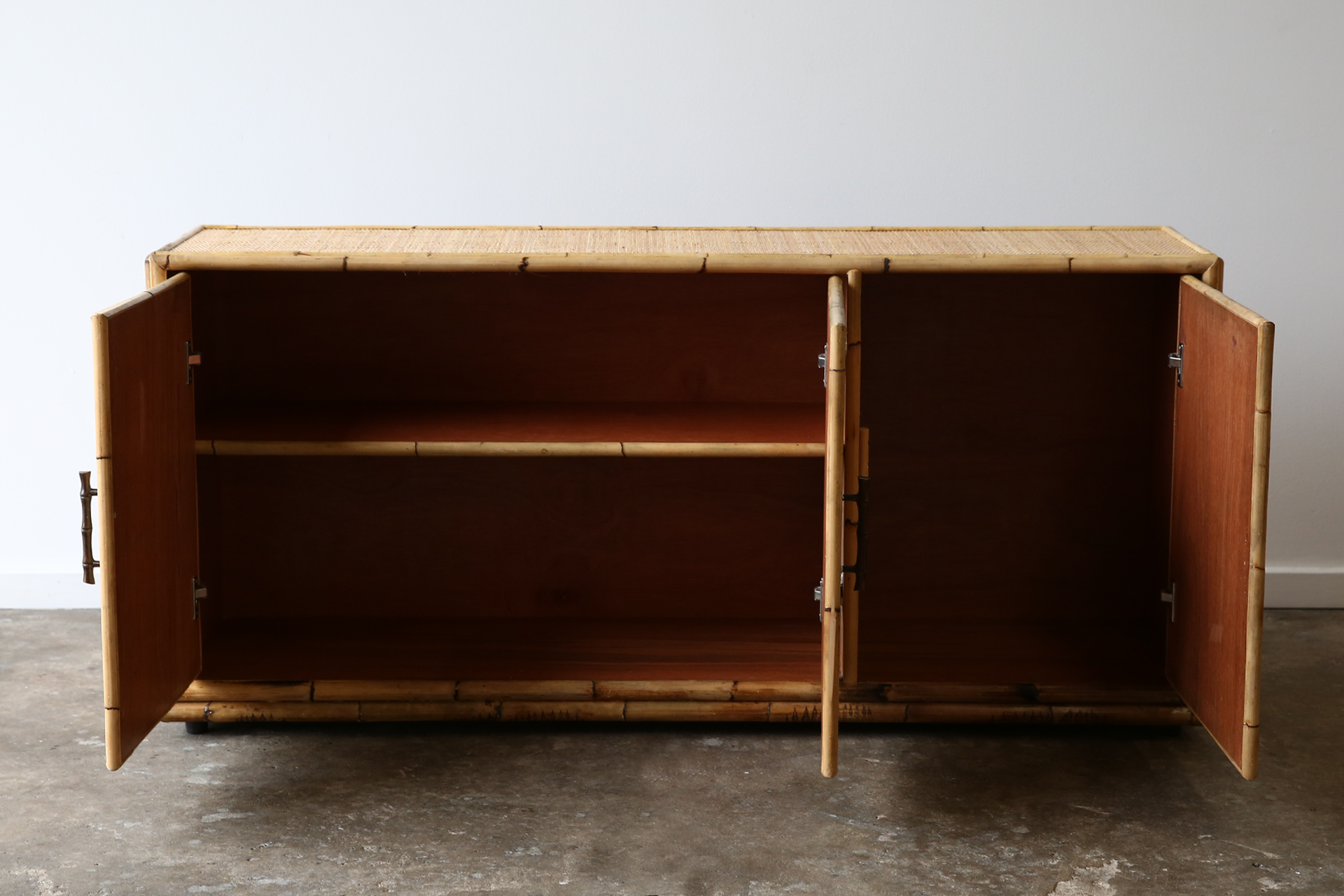 TL83 Woven Rattan Unit | Timber 3 door Console