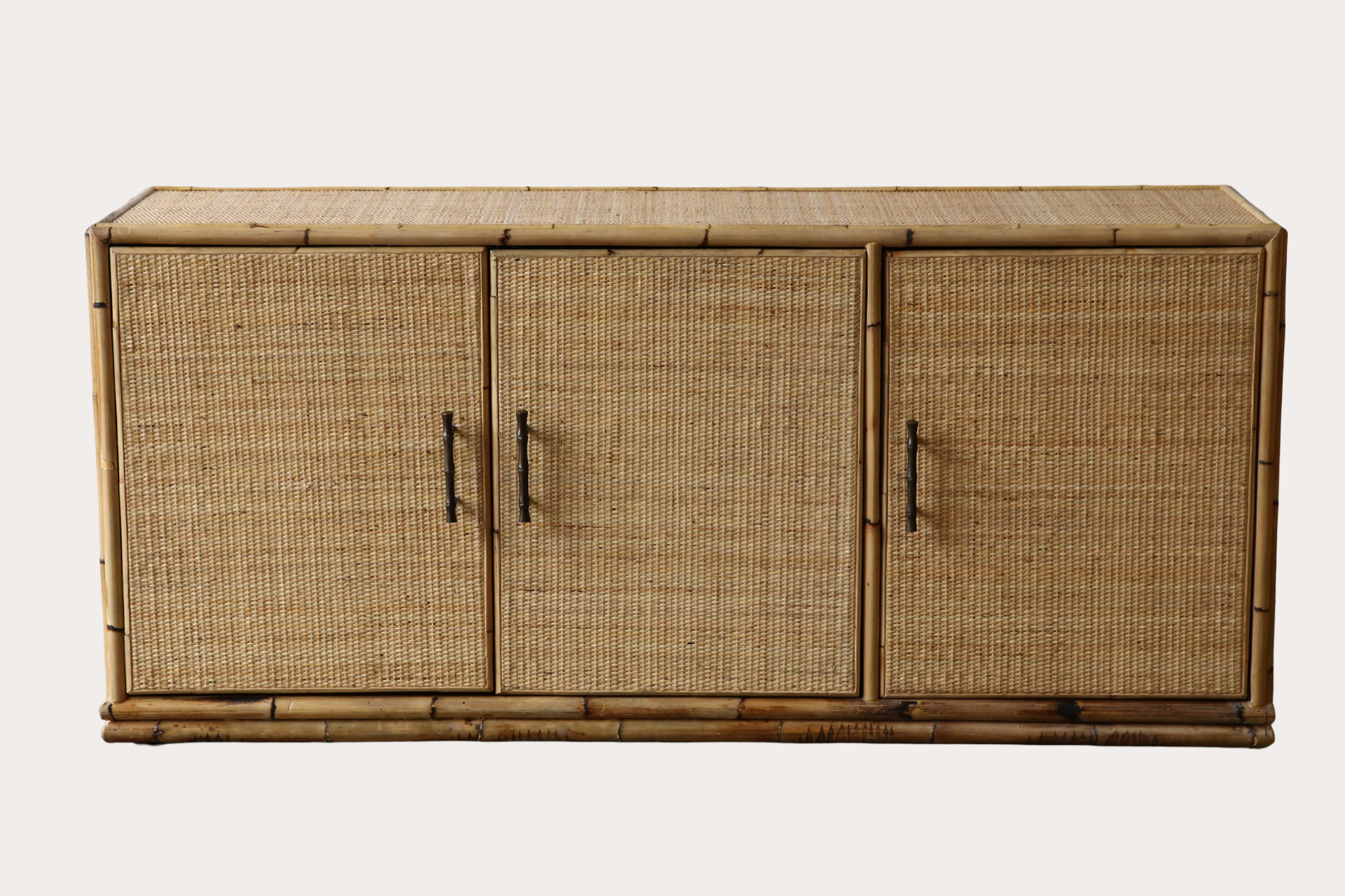 TL83 Woven Rattan Unit | Timber 3 door Console