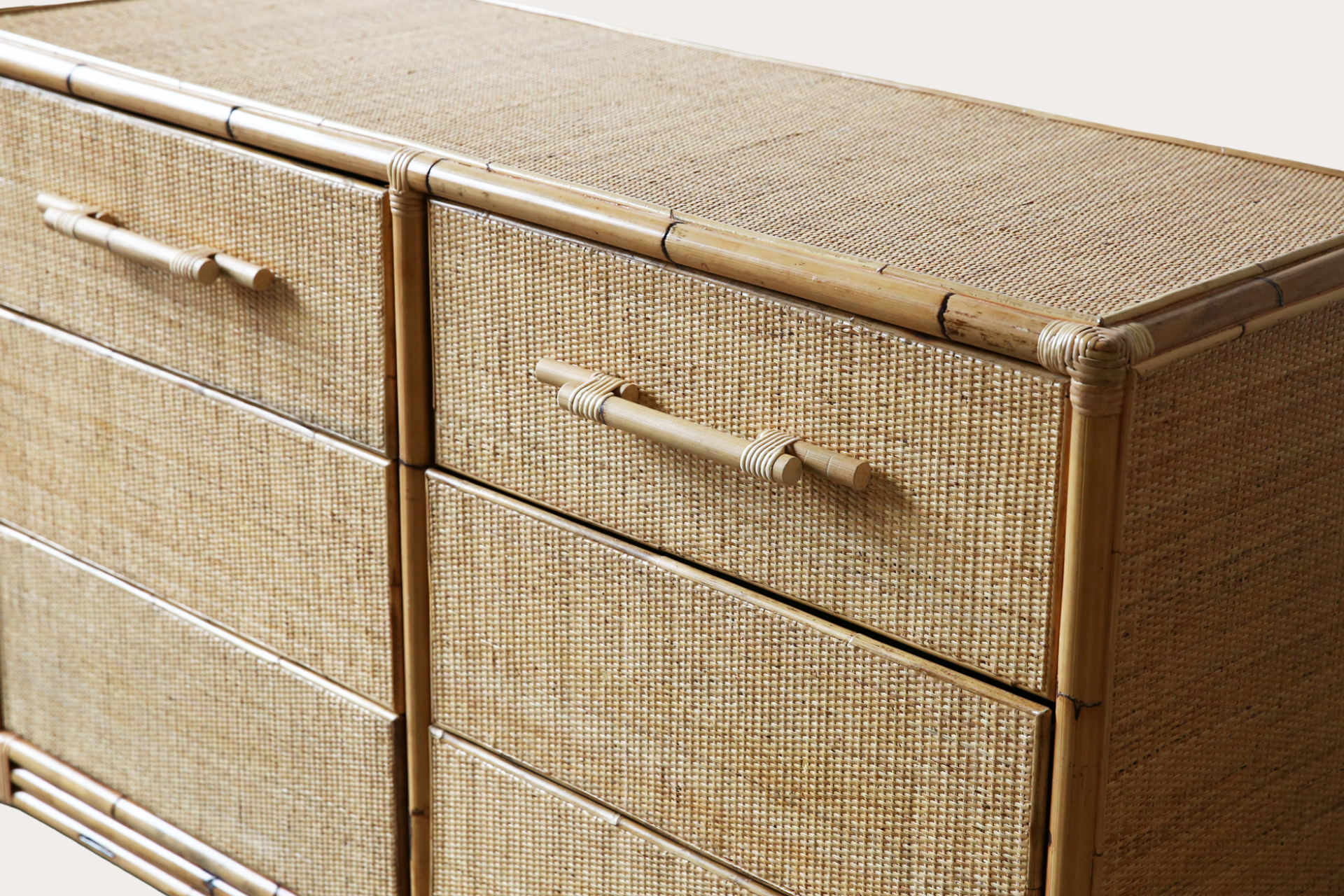 TL92 Woven Rattan Dresser | Timber 6 Drawer