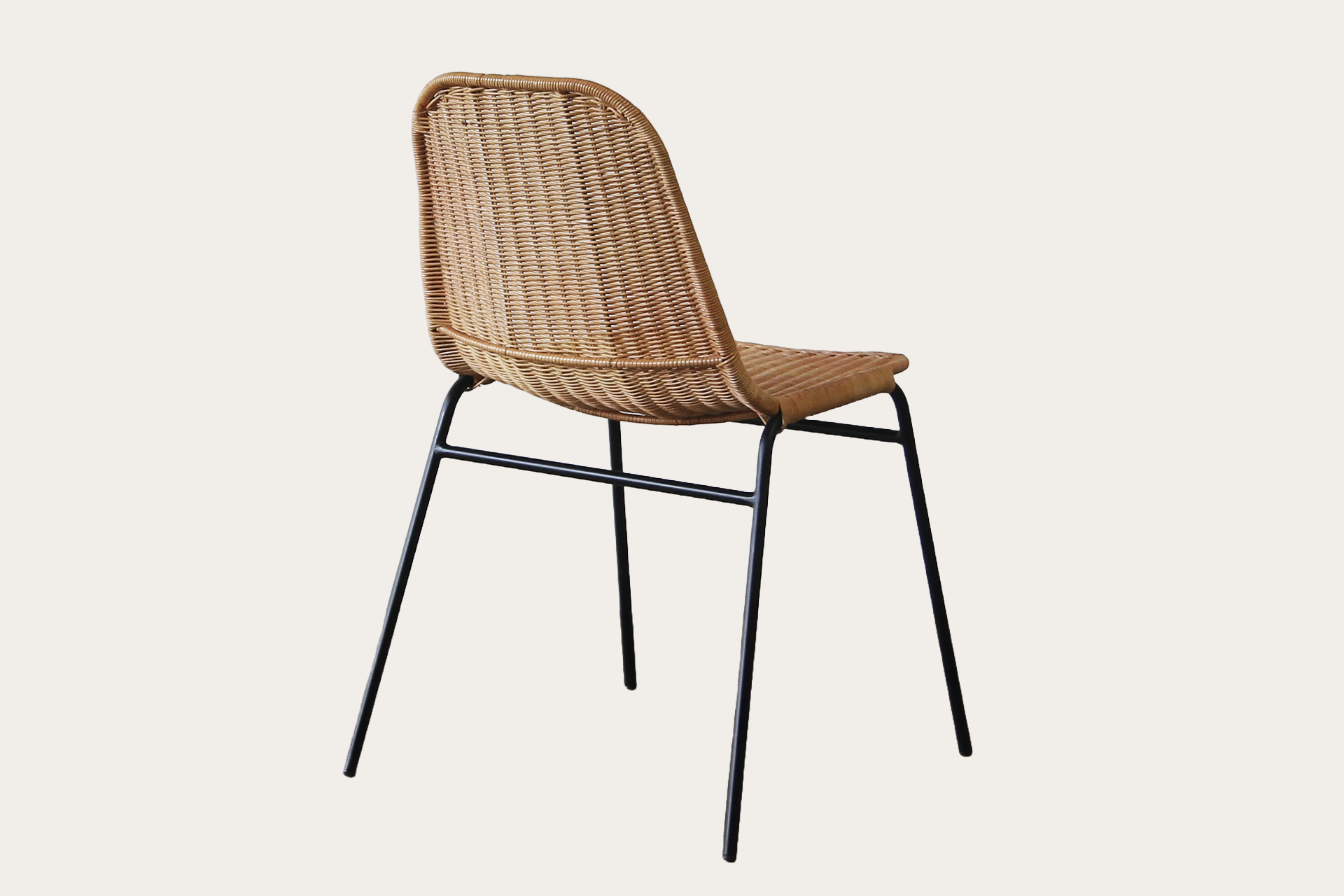 Basket wicker dining chair - Honey
