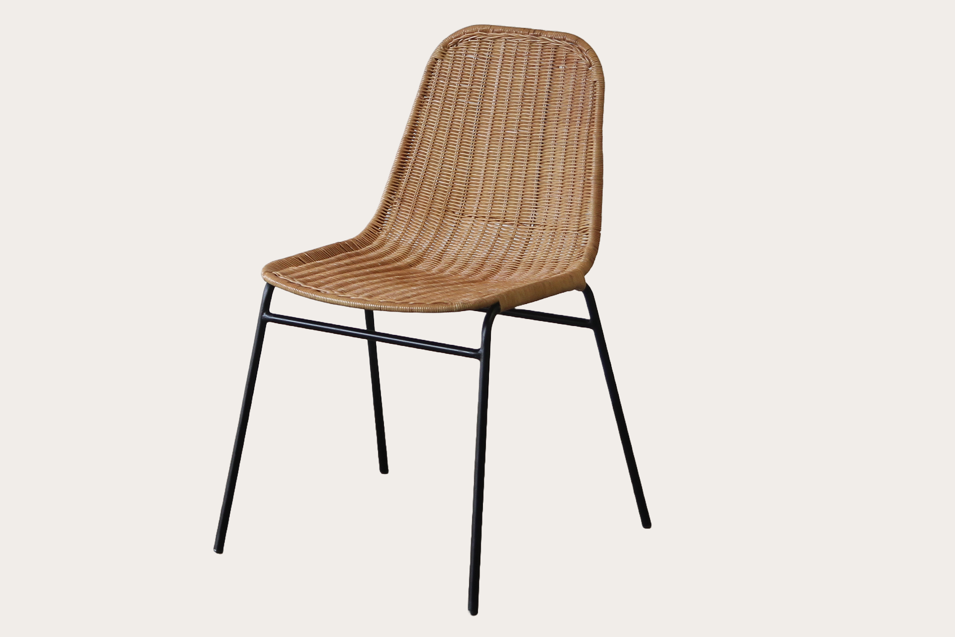 Basket wicker dining chair - Honey
