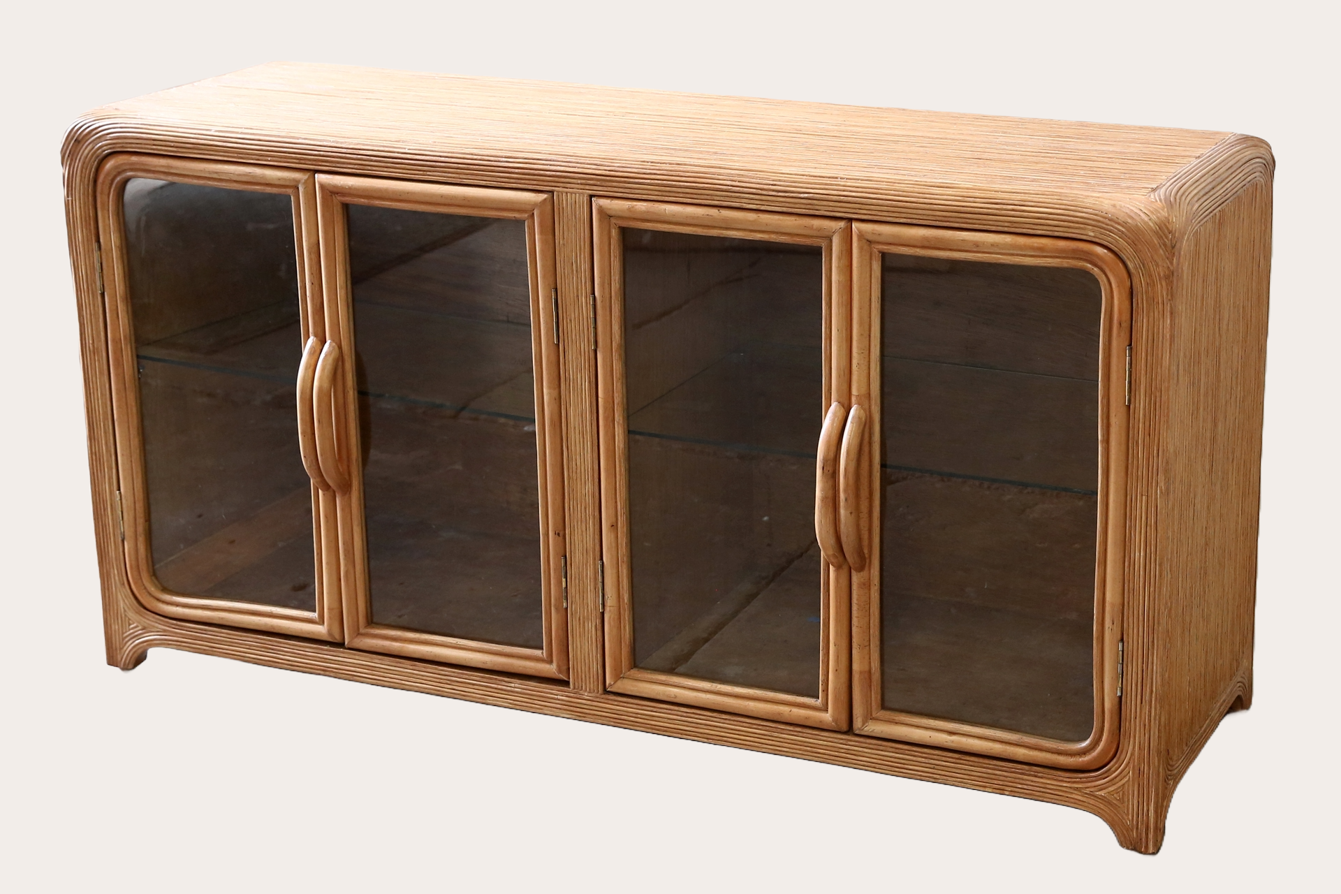 Pencil Reed glass door cabinet