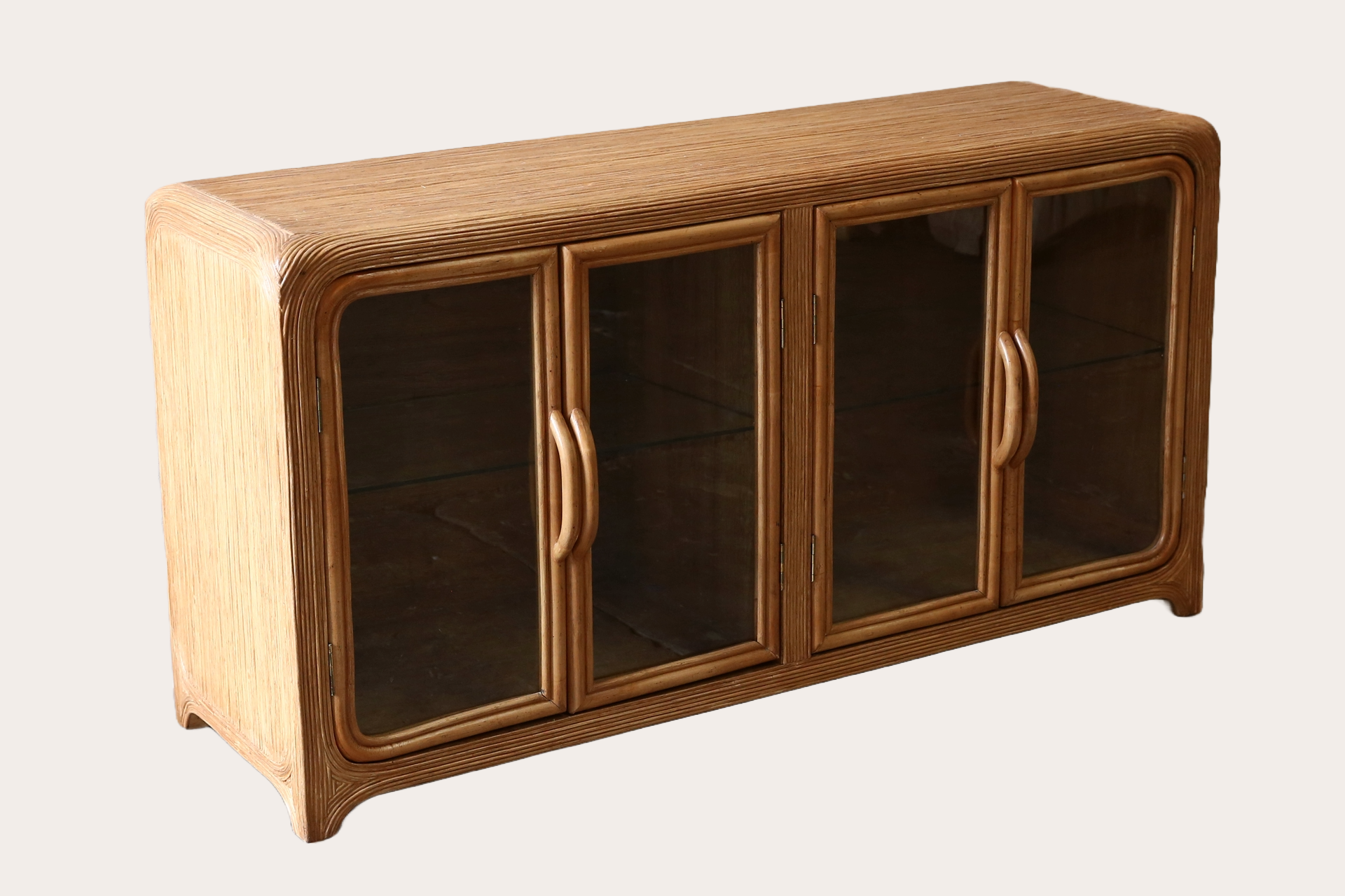 Pencil Reed glass door cabinet