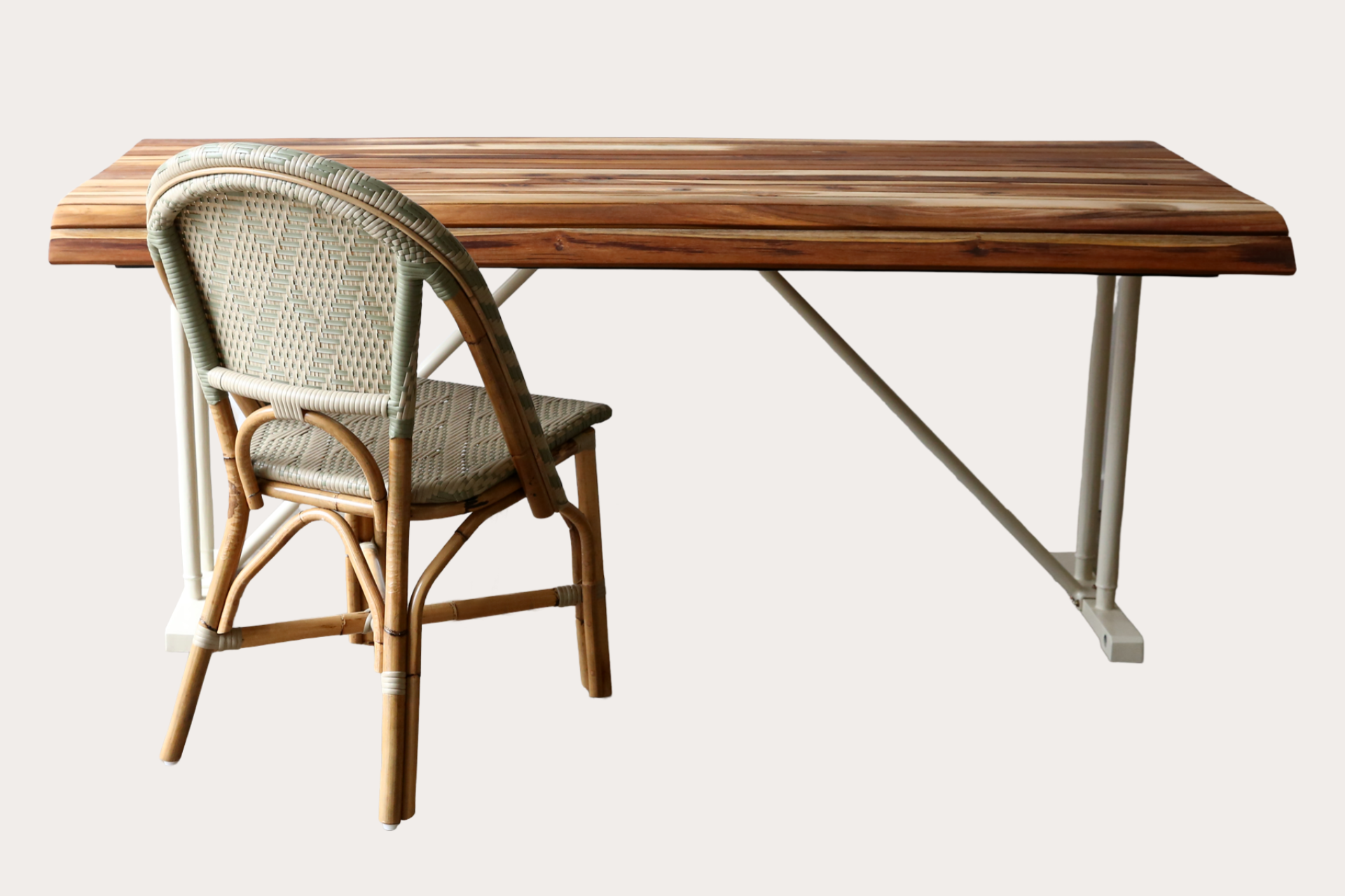 Teak Picnic Table - Oyster White