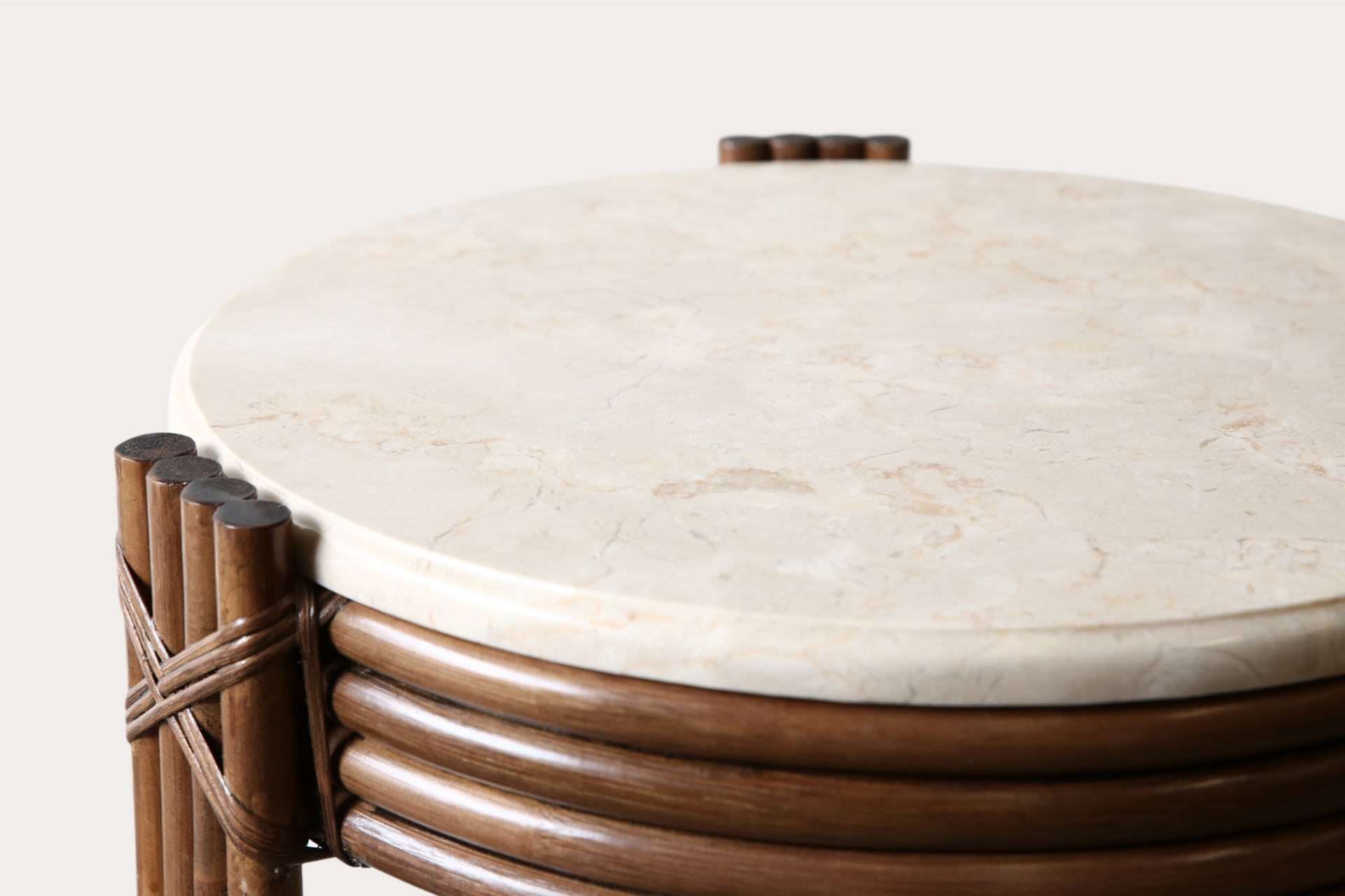 Pretzel | custom marble 2 shelf side table