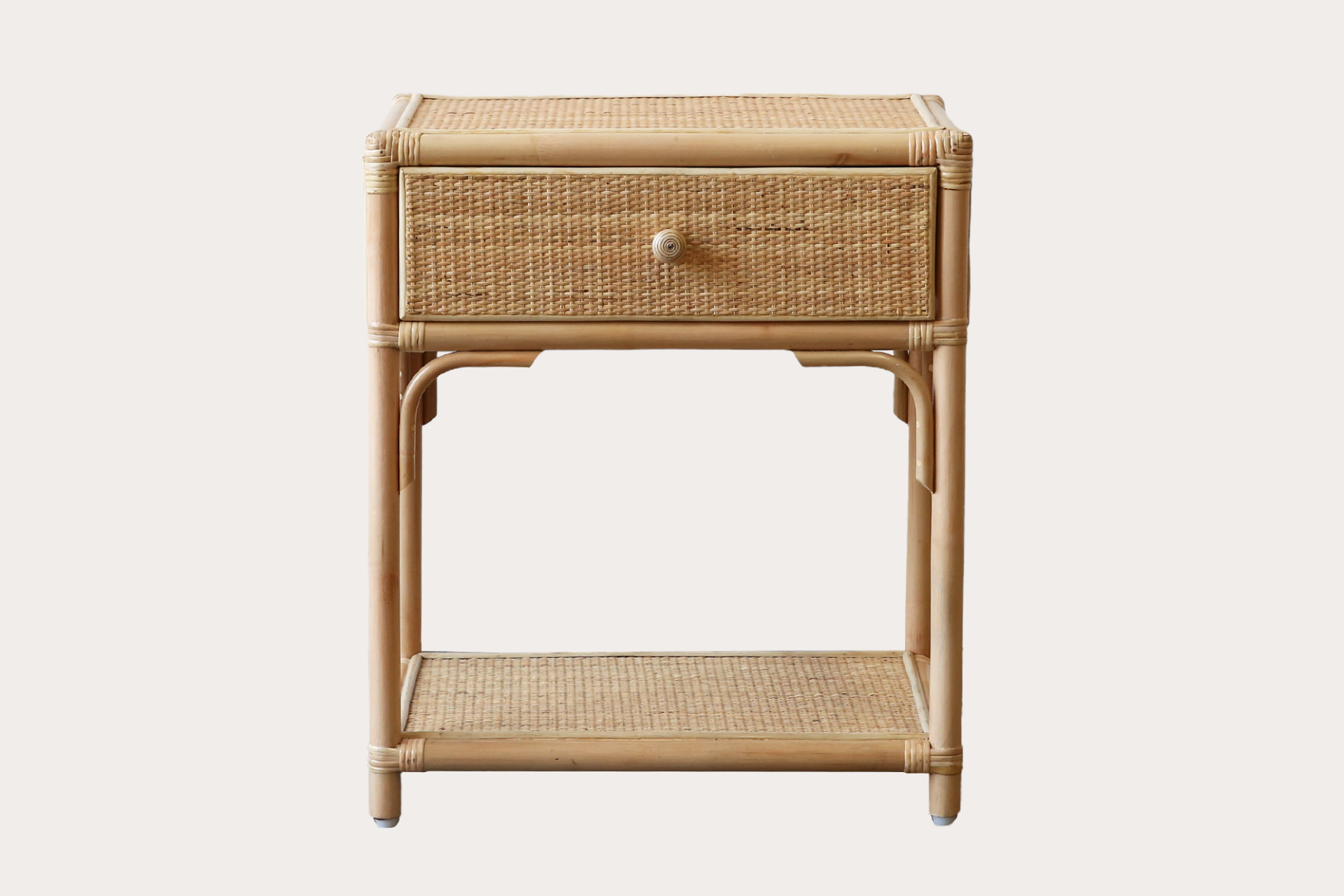 Algiers 1 Drawer Bedside Table. Natural