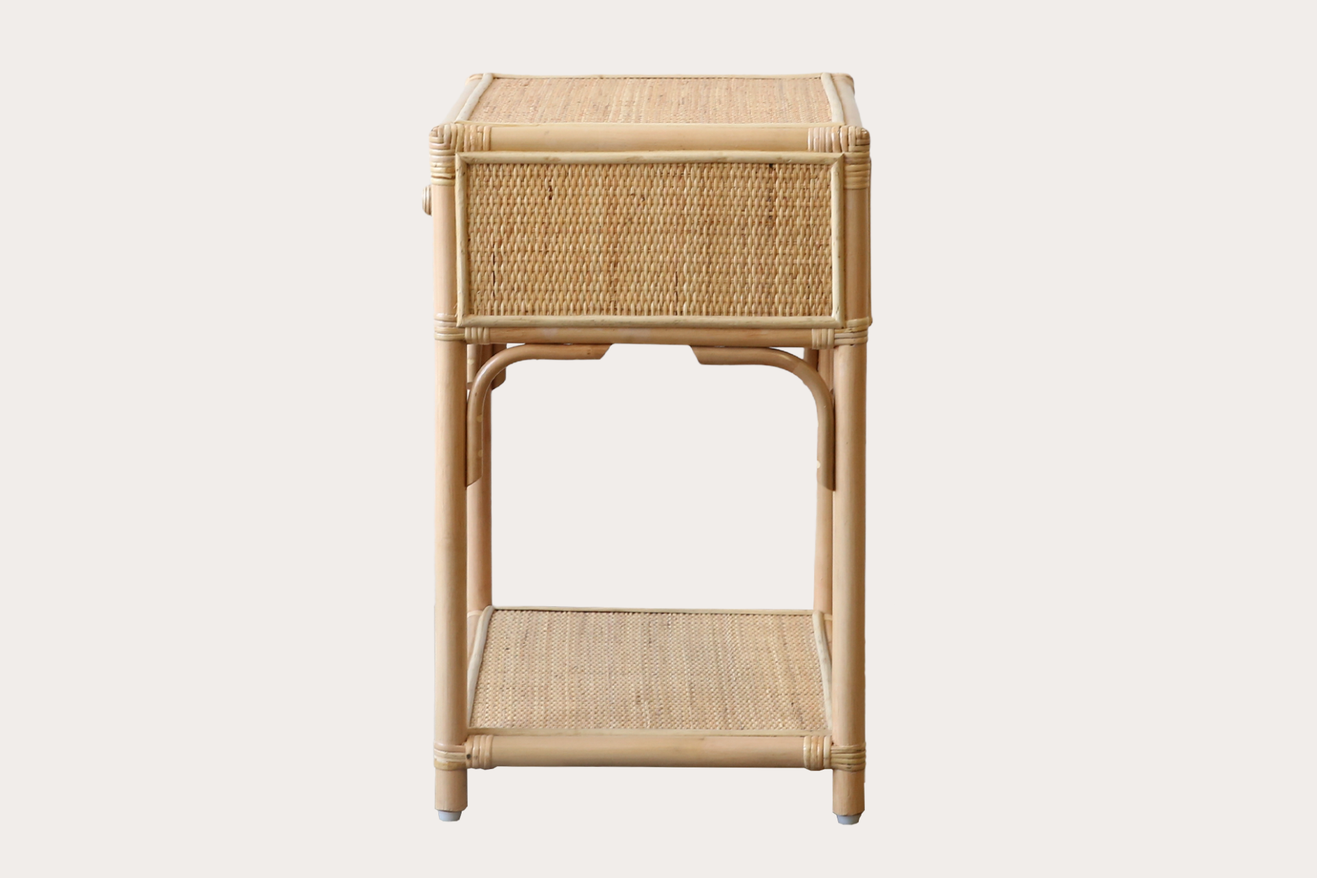 Algiers 1 Drawer Bedside Table. Natural