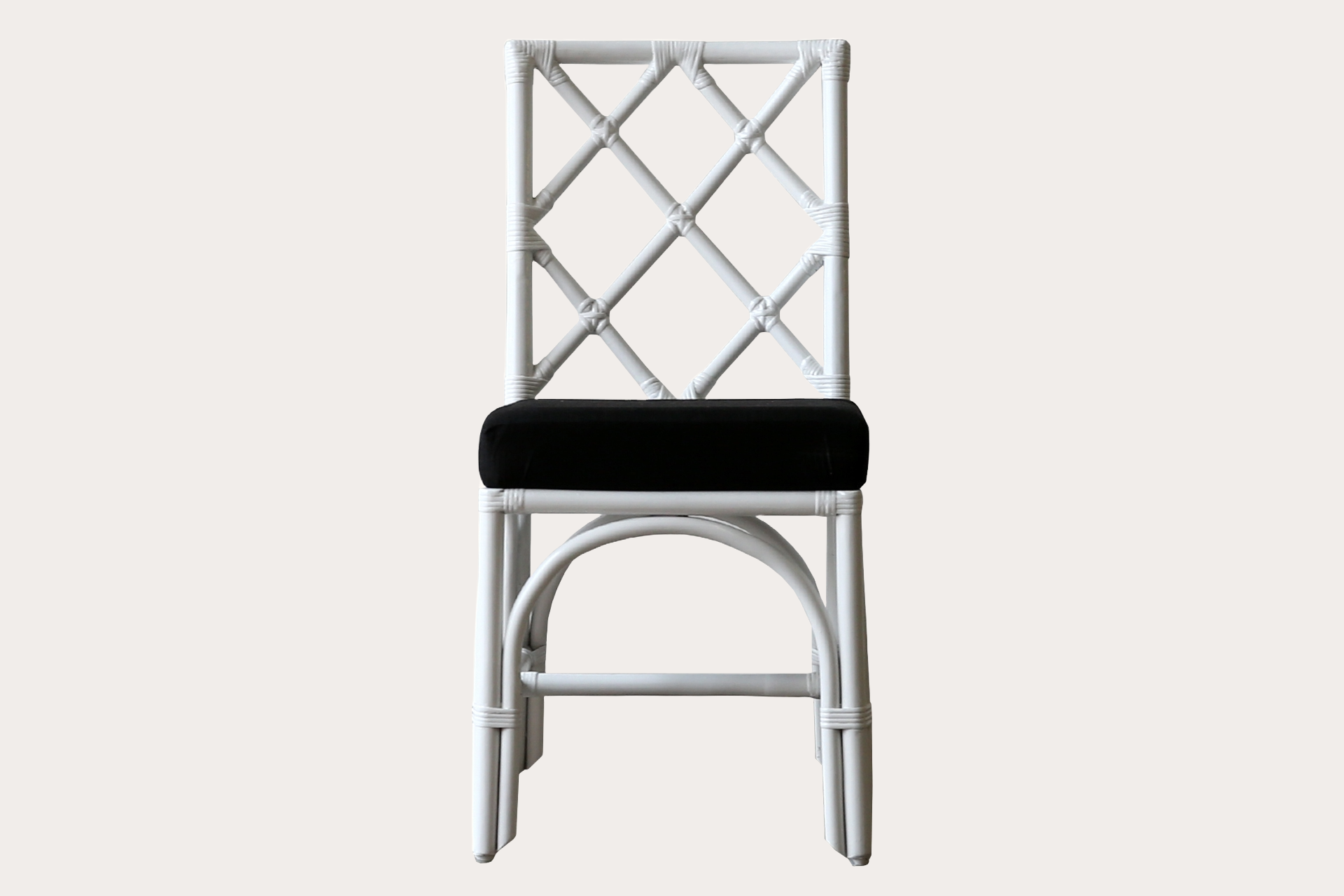 Alicante Side Chair. White. Black Cloth Seat for Recovery