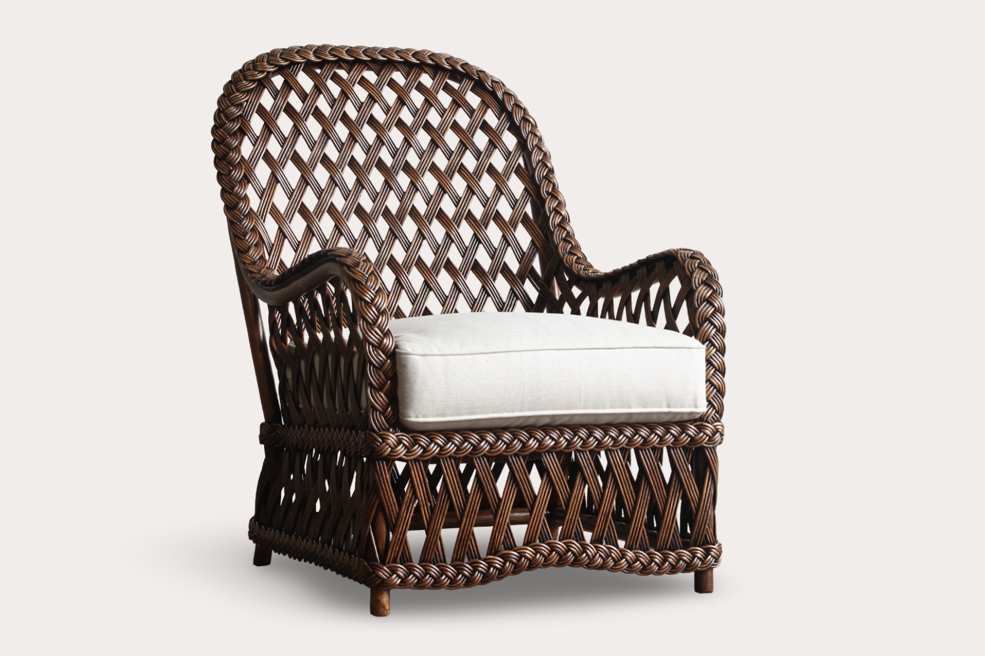 rattan high back armchair
