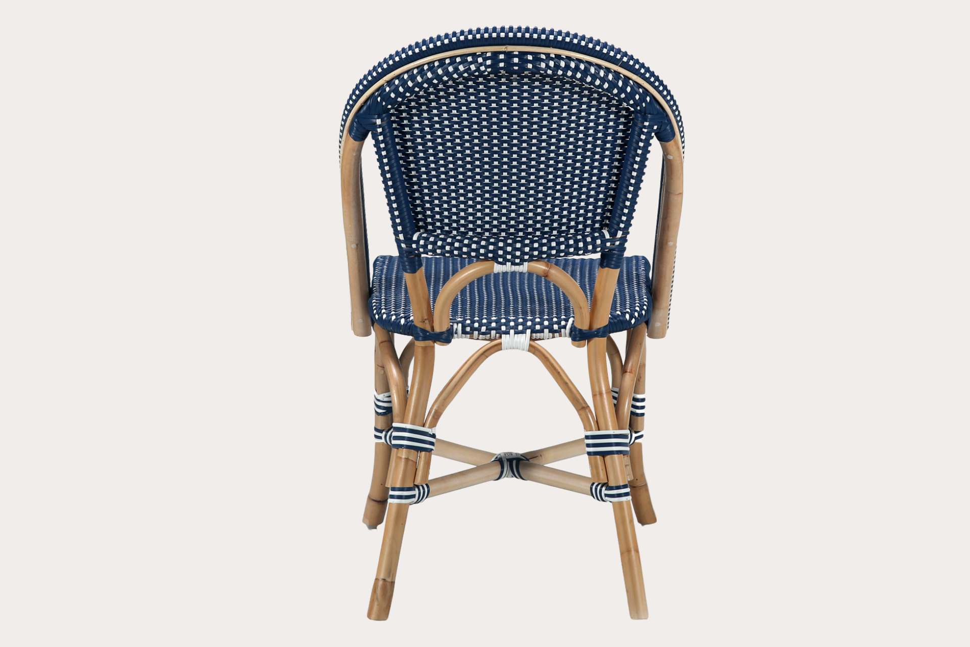 Barcelona Side Chair. Blue & White Basket.