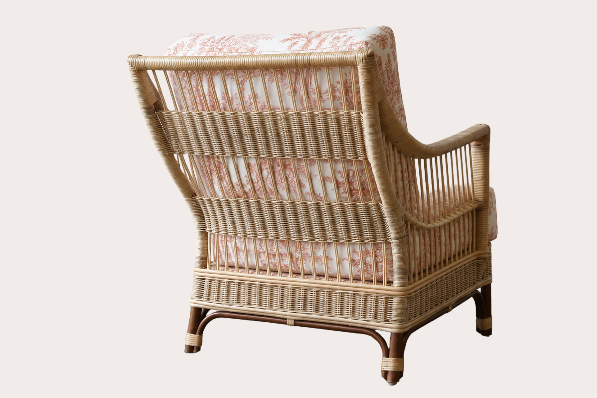 Barletta Armchair. Brown Frame Natural Weave