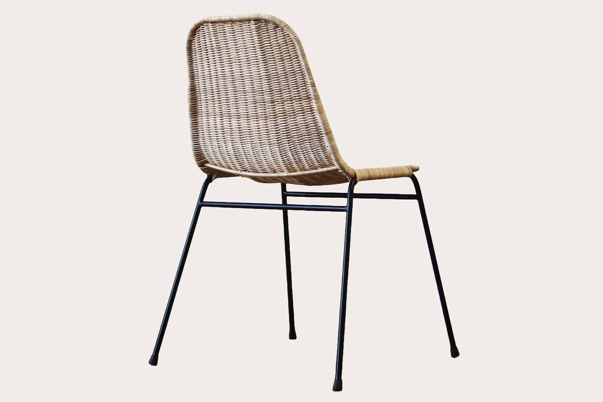 Basket wicker dining chair