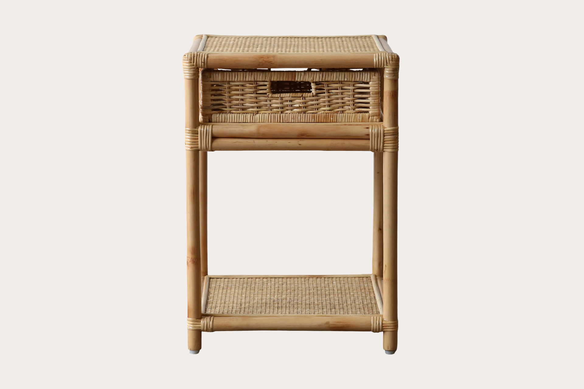 Biscayne Basket Drawer Side Table. Natural
