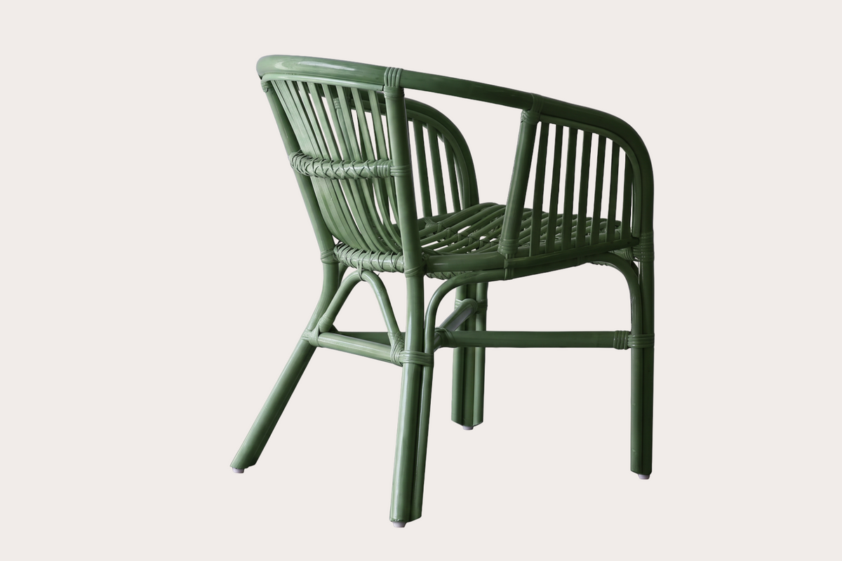 Bronte Split Cane Chair. Reseda Green