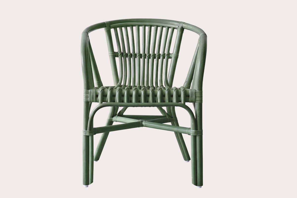 Bronte Split Cane Chair. Reseda Green