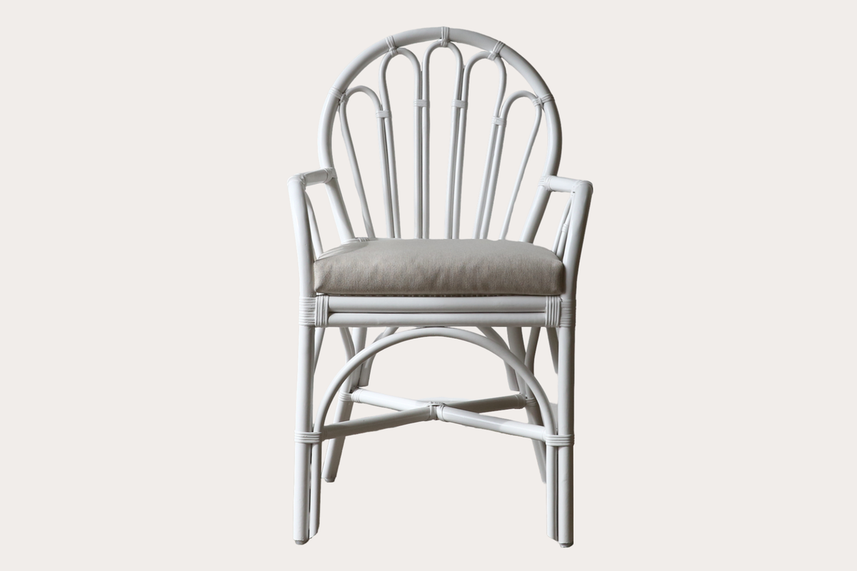 Byron Rattan Carver Chair - White | Comfortable Dining & Lounge Seating ...