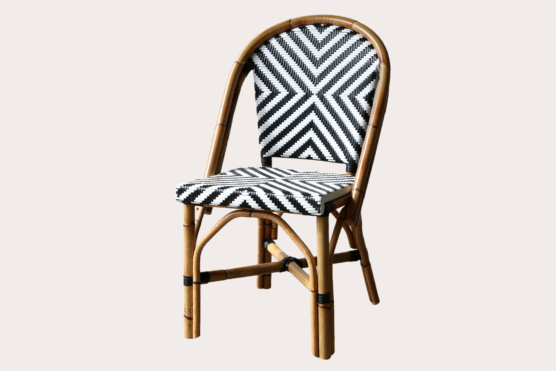 New Orleans Side Chair. Pelle. Black/White Chevron