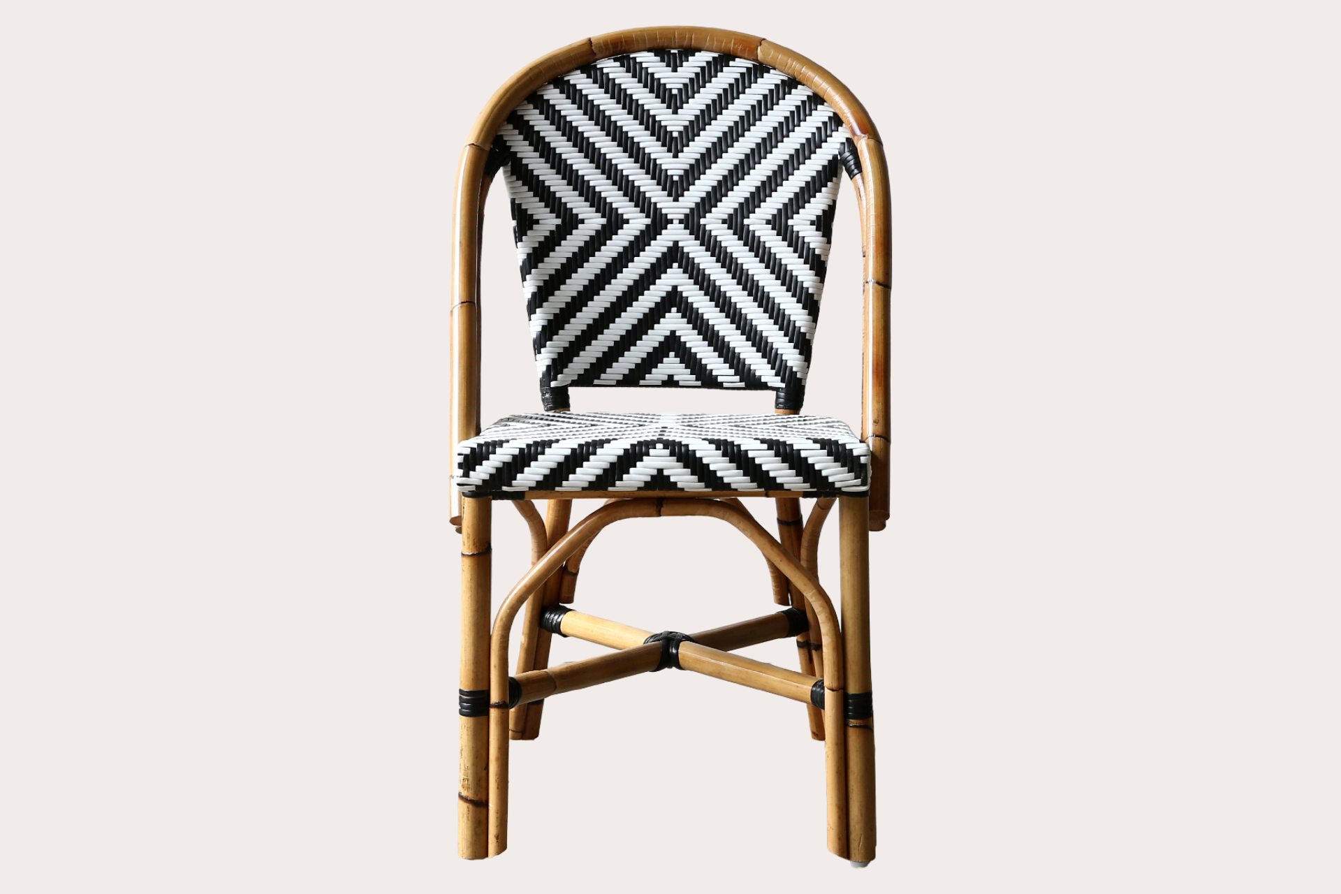 New Orleans Side Chair. Pelle. Black/White Chevron
