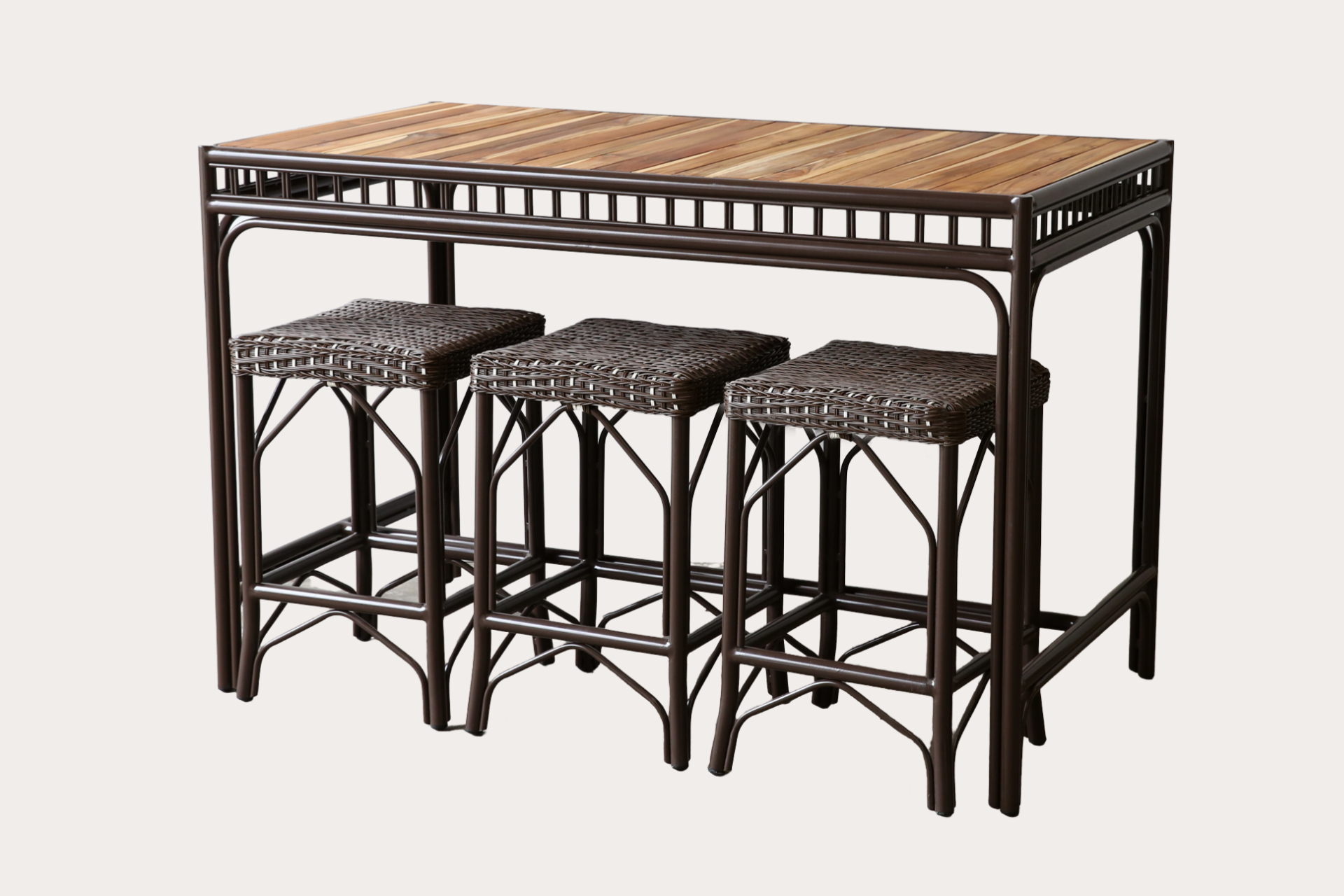 Custom President Bar Table with Nordic Stools