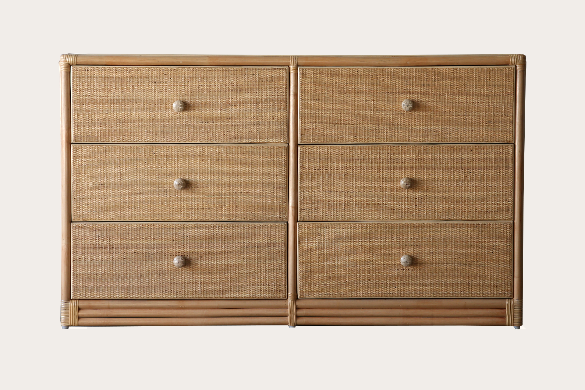 TL567 Woven Rattan Dresser | Timber 6 Drawer
