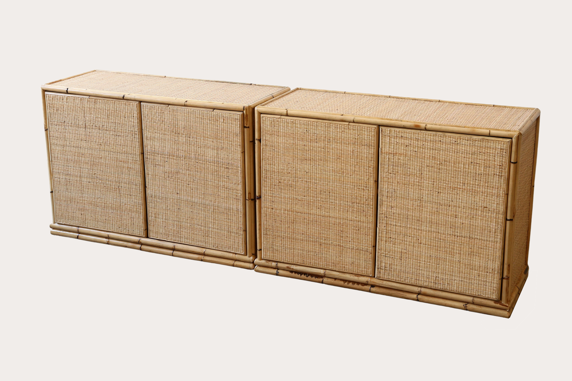 TL88 Woven Rattan Unit | Timber 4 door Console