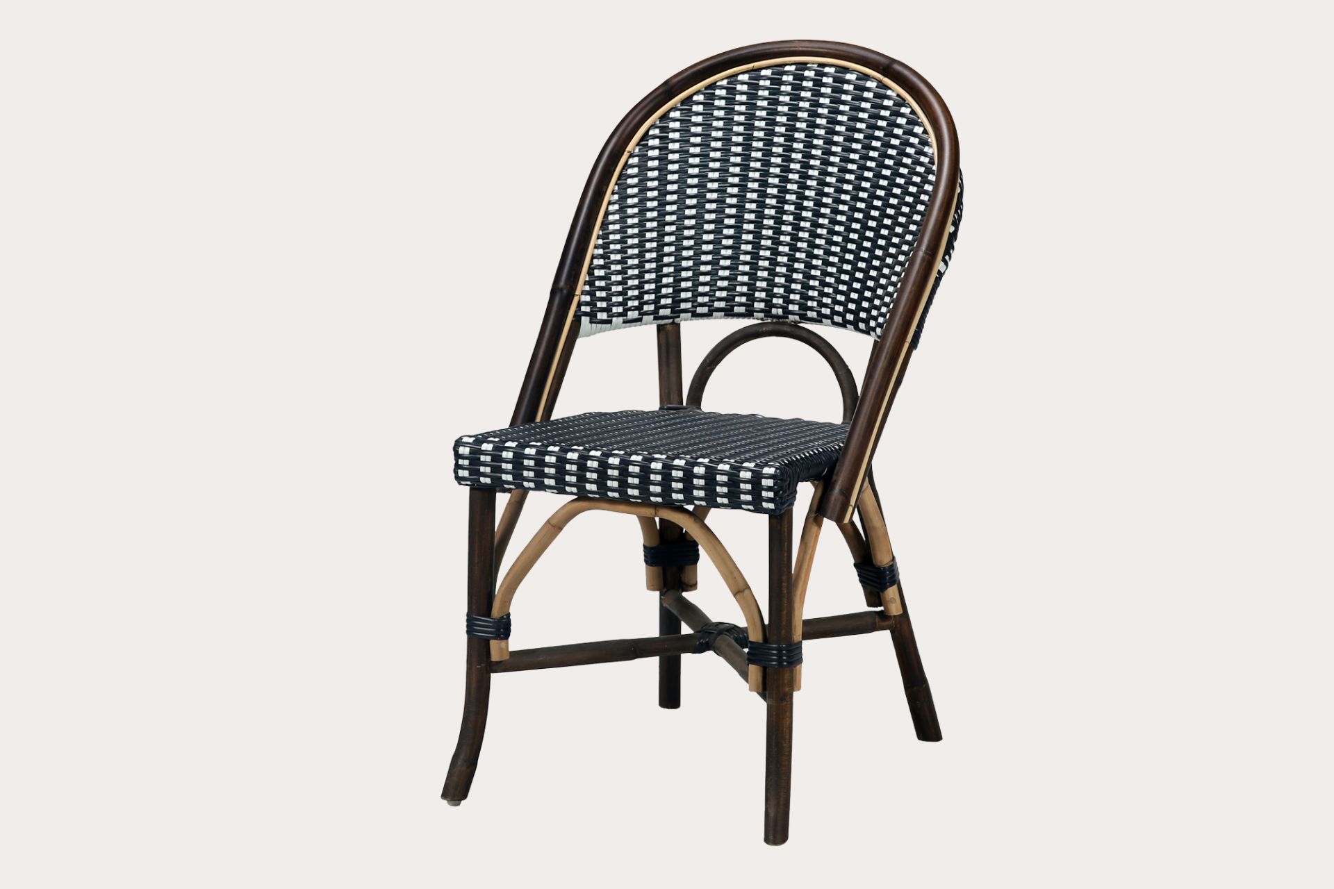 made from rattan and wicker this Custom woven Paris dining chair is suitable for cafes and sidewalks.